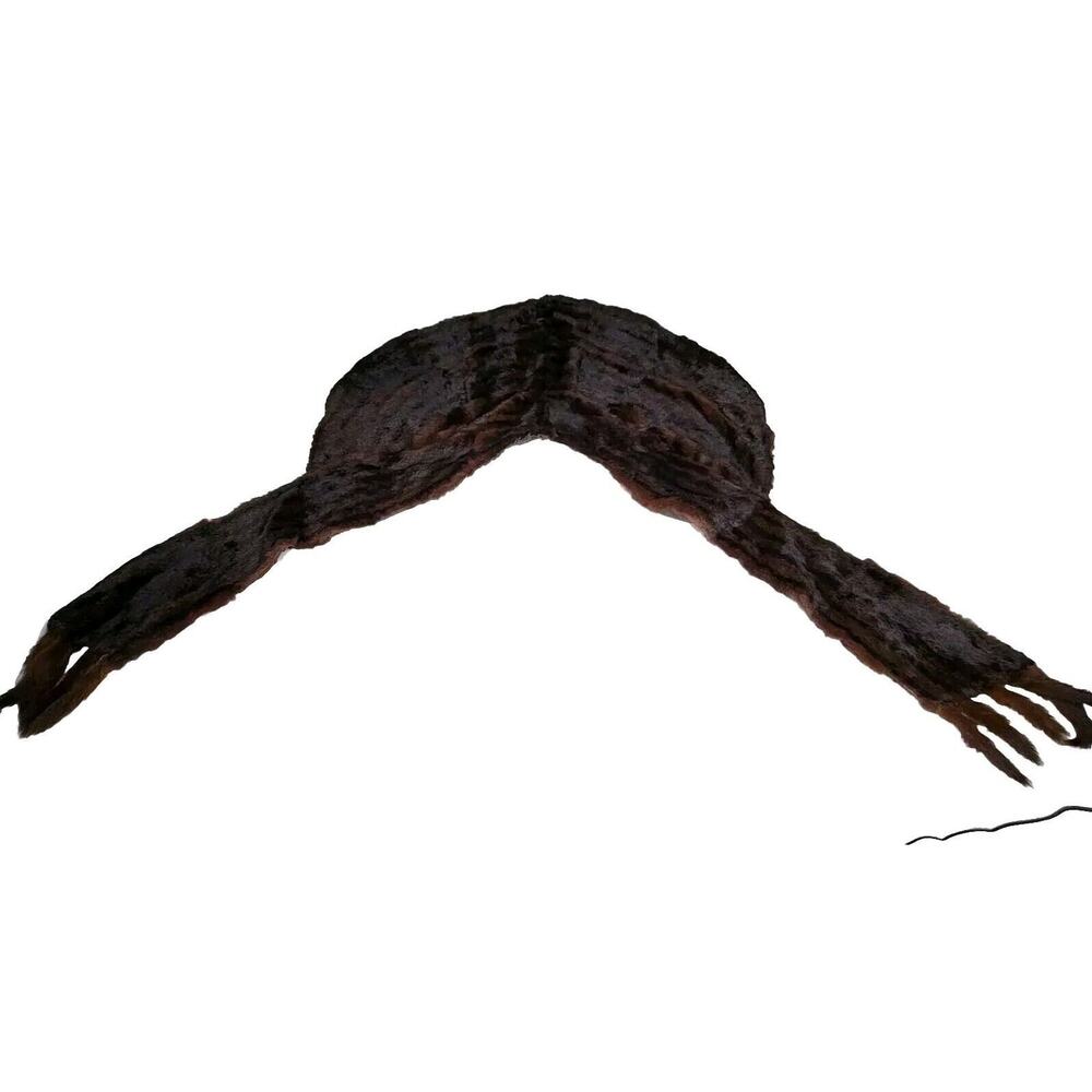 Vintage Velma Fur Shawl Womens Brown Designer Cocktail Party Dress Long Classic